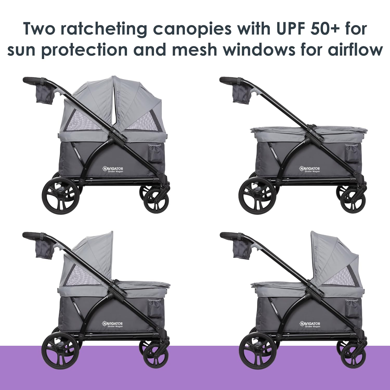 Baby Trend Navigator 2-in-1 Stroller Wagon, Madrid Grey