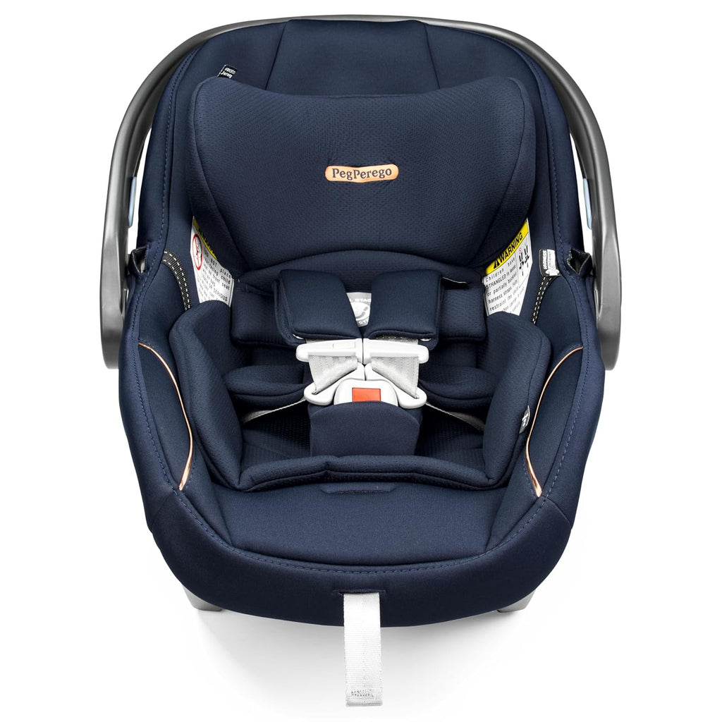 Peg Perego Primo Viaggio Nido - Rear Facing Infant Car Seat - Includes Base with Load Leg & Anti-Rebound Bar - for Babies 4 to 30 lbs - Made in Italy - Blue Shine (Blue & Copper)