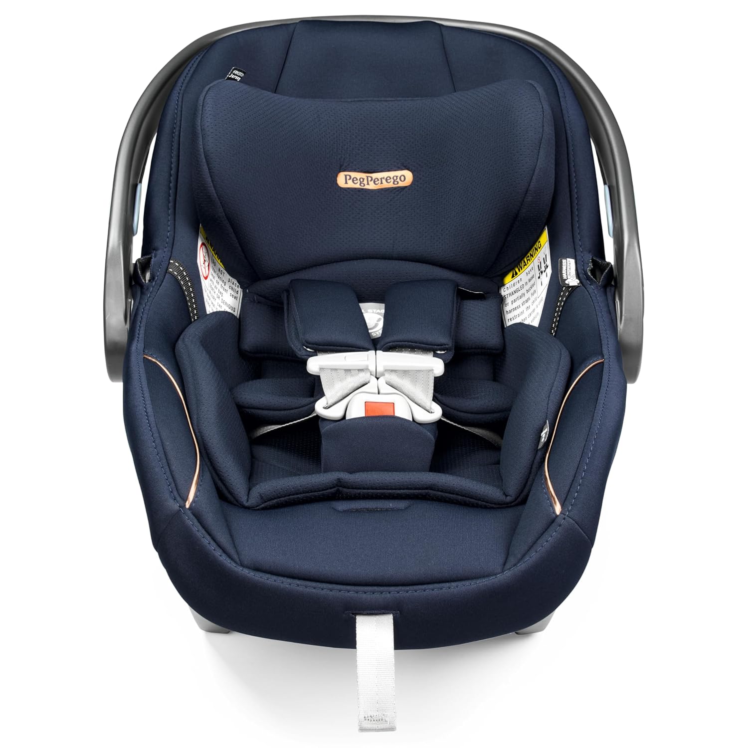 Peg Perego Primo Viaggio Nido - Rear Facing Infant Car Seat - Includes Base with Load Leg & Anti-Rebound Bar - for Babies 4 to 30 lbs - Made in Italy - Blue Shine (Blue & Copper)