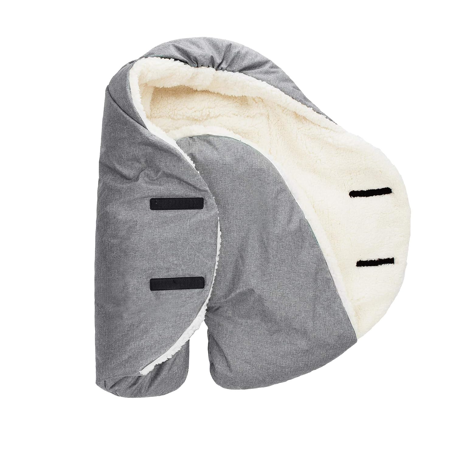 7AM Enfant Baby Car Seat - Nido Quilted Baby carier Cover, Hooded Soft Plush Lining, Stroller | (Heather Grey, Small 0-6M)