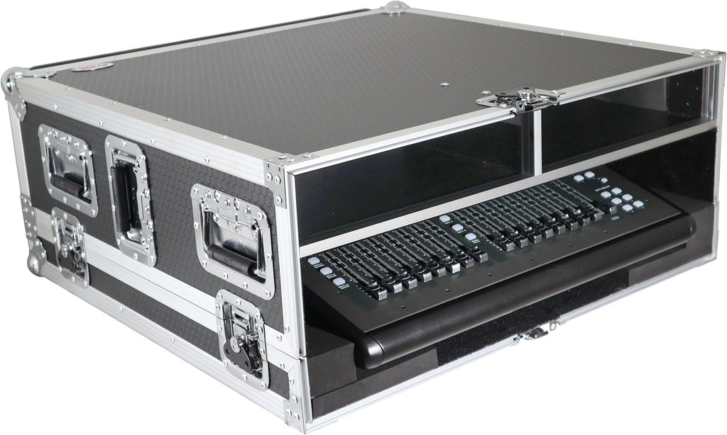 ProX XS-BX32CDHW ATA Digital Audio Mixer Flight Case for Behringer X32 Compact Console with Doghouse compartment and Caster wheels