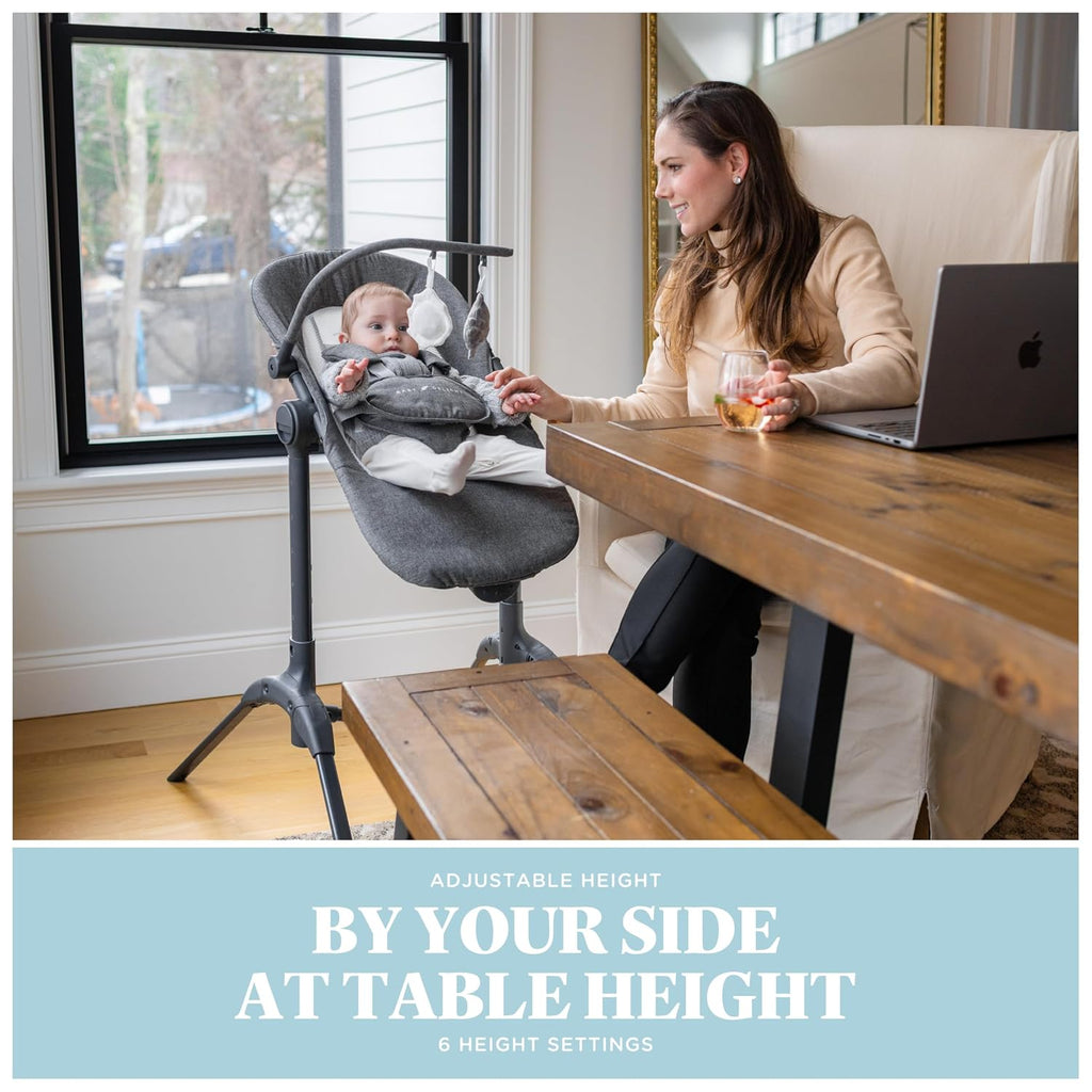 Baby Delight Bloom Baby Seat | Soothing and Adjustable Baby Chair | Portable and Compact | Charcoal Tweed