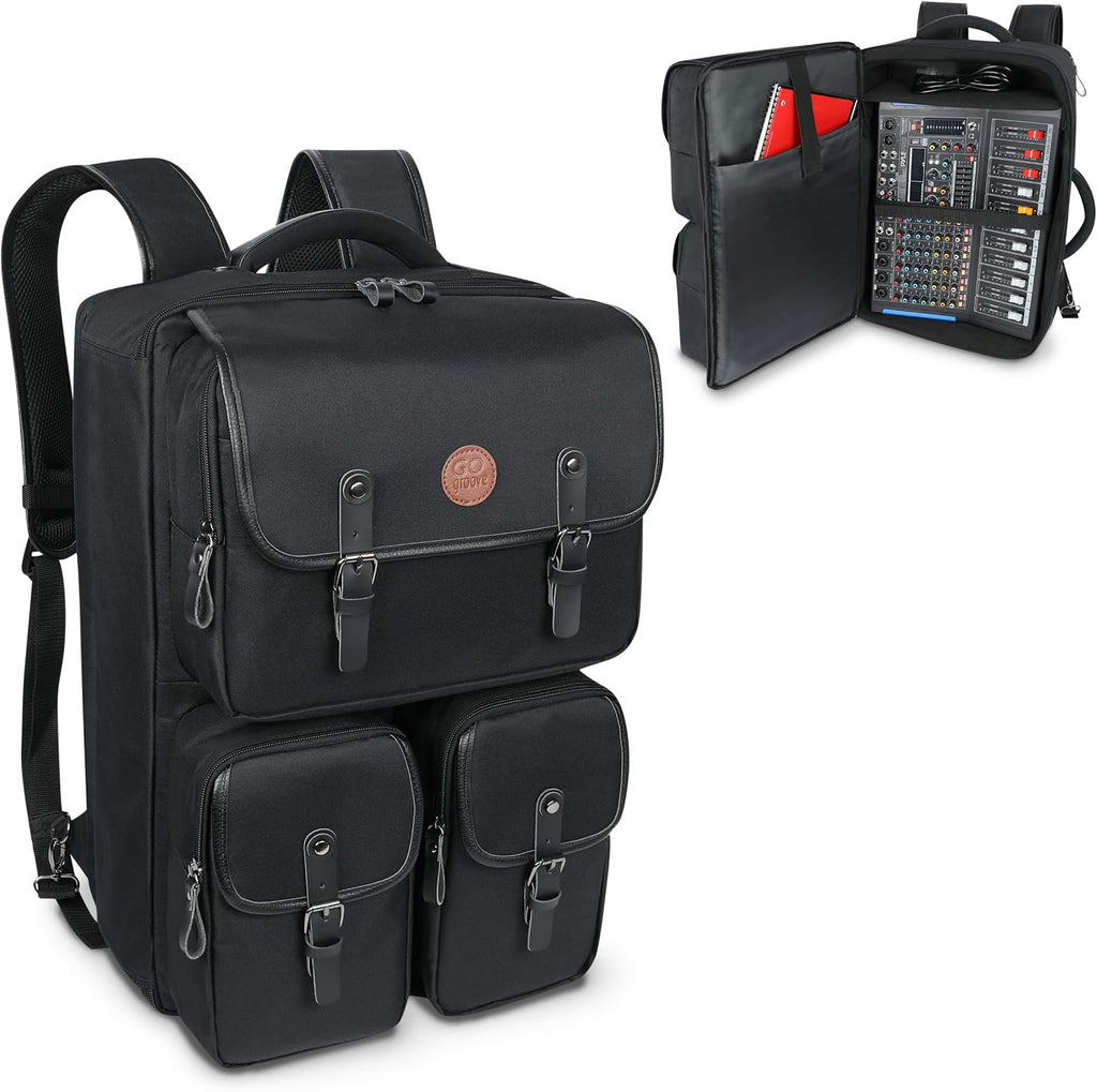 GOgroove Audio Mixer Case - Compatible with Pyle 8-Channel, Yamaha MG12XU & More - Customizable Interior, Scratch Resistant, Carry-On Compliant