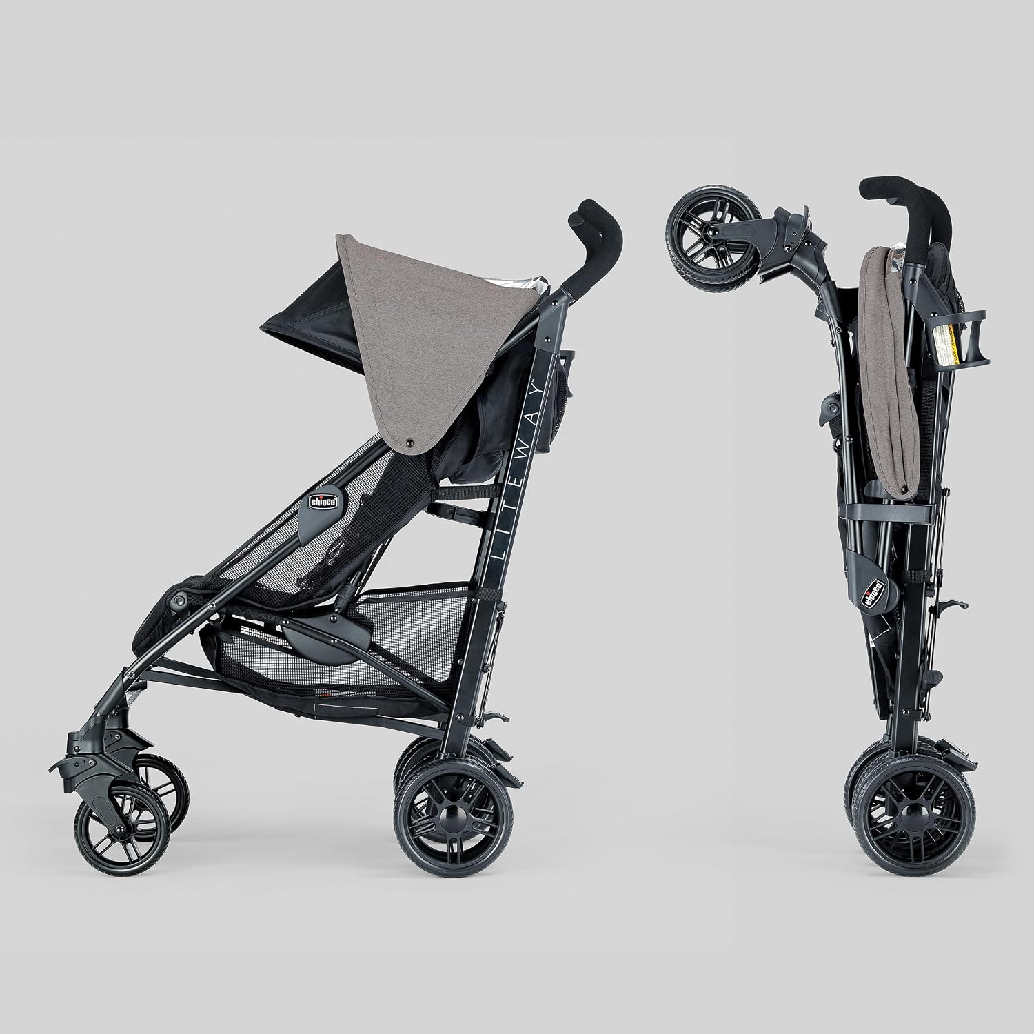 Chicco Liteway Stroller, Compact Fold Baby Stroller with Canopy, Lightweight Aluminum Frame Umbrella Stroller, for Use with Babies and Toddlers up to 40 lbs, Lavender/Purple