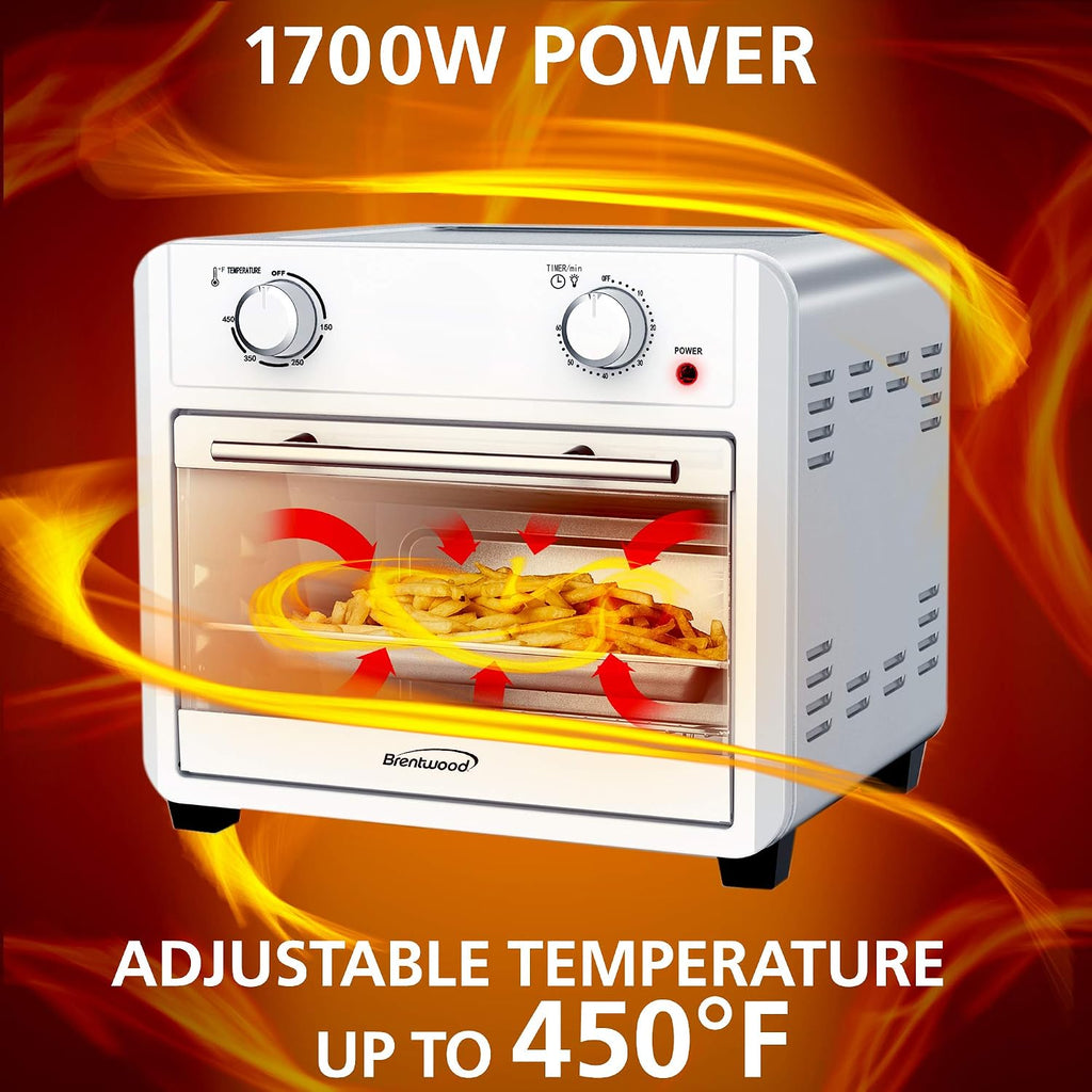 Brentwood AF-2400SI 24-Quart Convection Air Fryer Toaster Oven with 60-Minute Timer, Silver