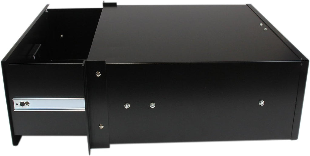 StarTech.com 4U Rack Mount Drawer - 55 lb (25 kg) - 4U Steel Storage Rack Drawer for 19' AV / Sever / Network Equipment Rack or Cabinet (4UDRAWER) Black