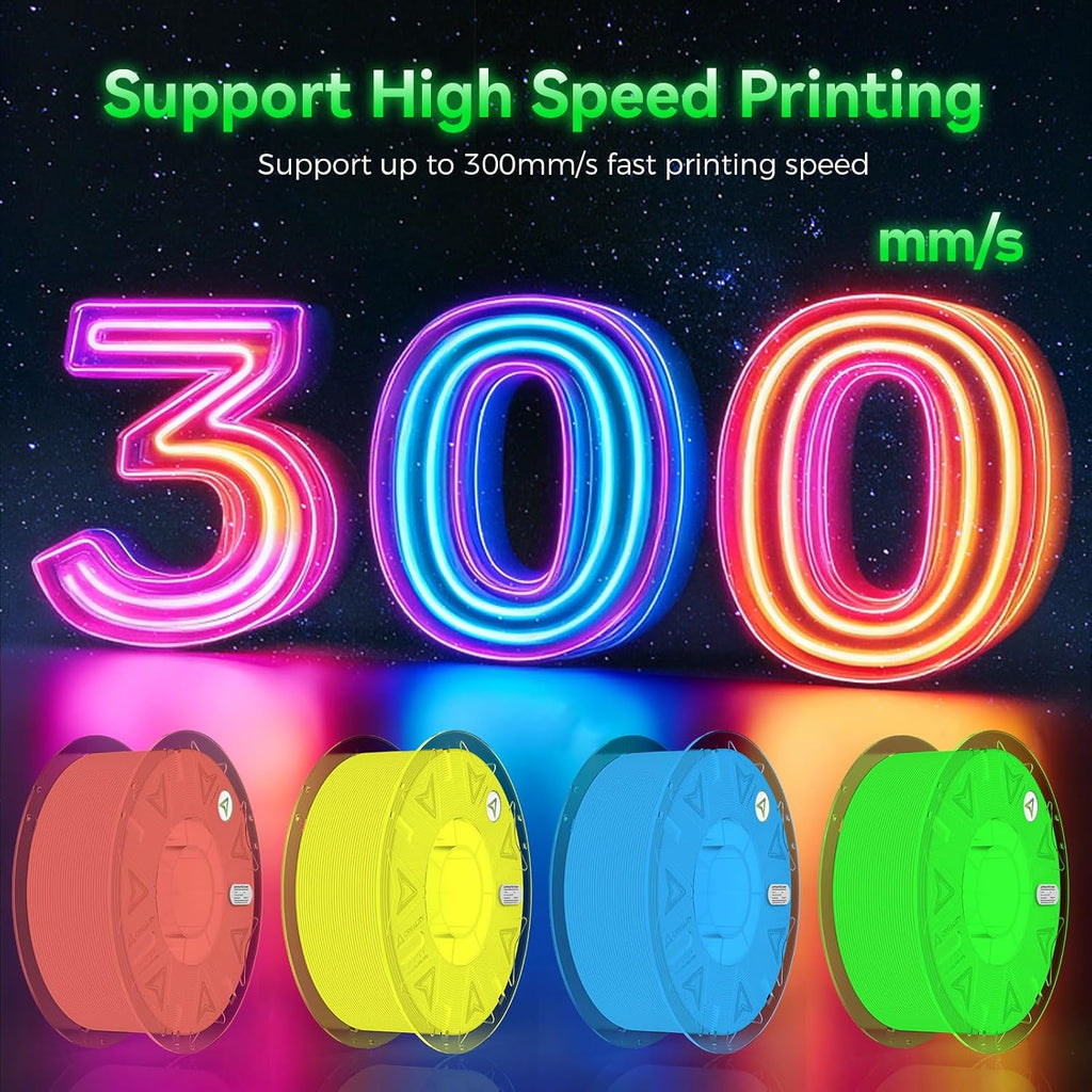 Official Creality Hyper PLA 3D Printer Filament 4KG, Glow in The Dark Filament, Luminous PLA 1.75mm, Best with UV Lamps, RFID Filament Fit Most FDM 3D Printers, 1KG Spool (2.2 lbs)