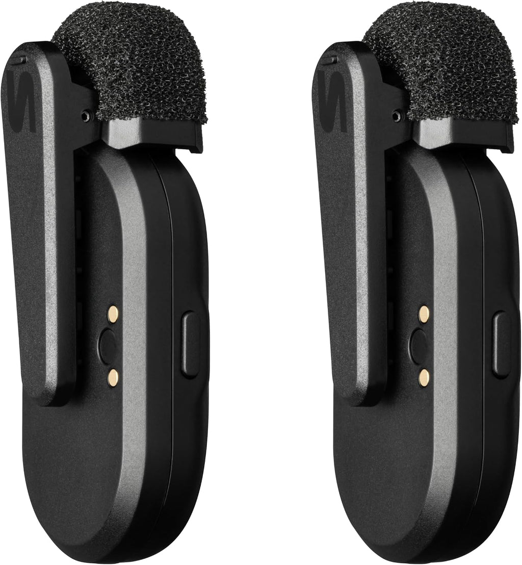 Shure MoveMic Two - Pro Direct to Phone Wireless Lavalier Microphones for iPhone & Android, 2 Bluetooth Mini Mics, 24 Hours Charge, Quick Set Up, IPX4, Compact & Portable Clip Lavs (MV-Two-Z7)