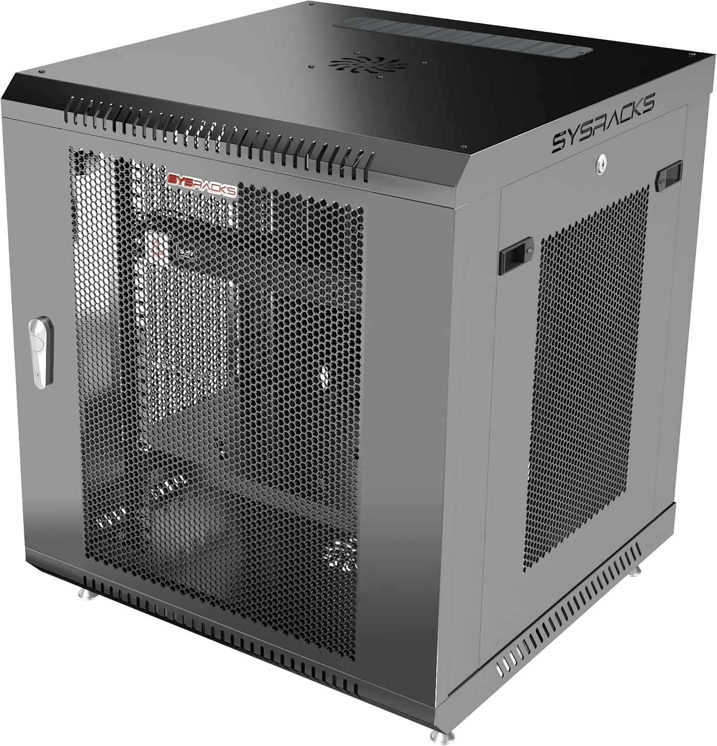 12U Wall Mount Server Rack Cabinet 24' Deep, 19' Network & AV Enclosure for Home Lab with Fan, PDU, 1 Shelf, Locking Mesh Door