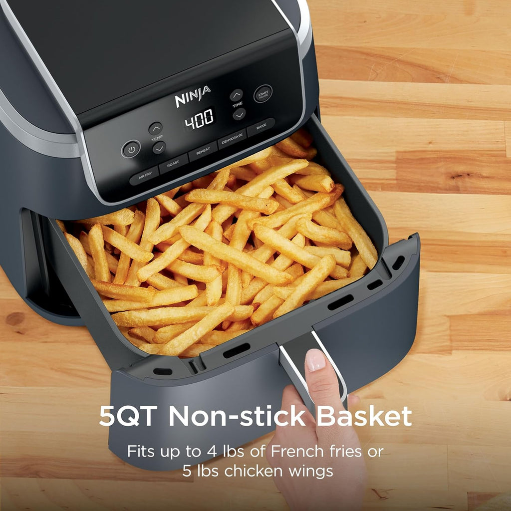 Ninja Air Fryer Pro 5-in-1 | 5 QT Capacity, Air Fry, Bake, Roast, Reheat, and Dehydrate, Air Crisp Technology | Nonstick Basket & Crisper Plate | Cyberspace | AF142BL