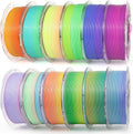 iSANMATE Rainbow Filament Bundle, 3D Printer Filament Rainbow PLA, Color Change Filament Dimensional Accuracy +/- 0.03 mm, 1KG*12 Spool