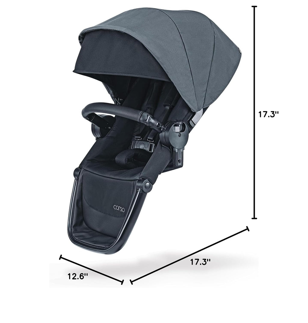 Chicco Corso Flex Full-Sized Modular Toddler Seat, Second Seat for Corso Flex Convertible Stroller to Convert into a Twin or Double Stroller, for Children up to 40 lbs., Legend/Black