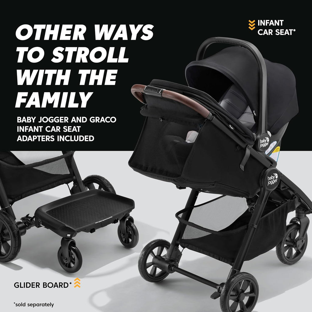 Baby Jogger® City Mini GT3 All Terrain Baby Stroller with Forever Air Rubber Tires, All Wheel Suspension, Lightweight Stroller with Magnetic Buckle, No-Rethread Harness, and Foot Brake, Frosted Ivory
