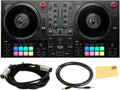 Hercules DJControl Inpulse T7 2-Channel DJ Controller Bundle with TRS Cable, MIDI Cable, and Austin Bazaar Polishing Cloth