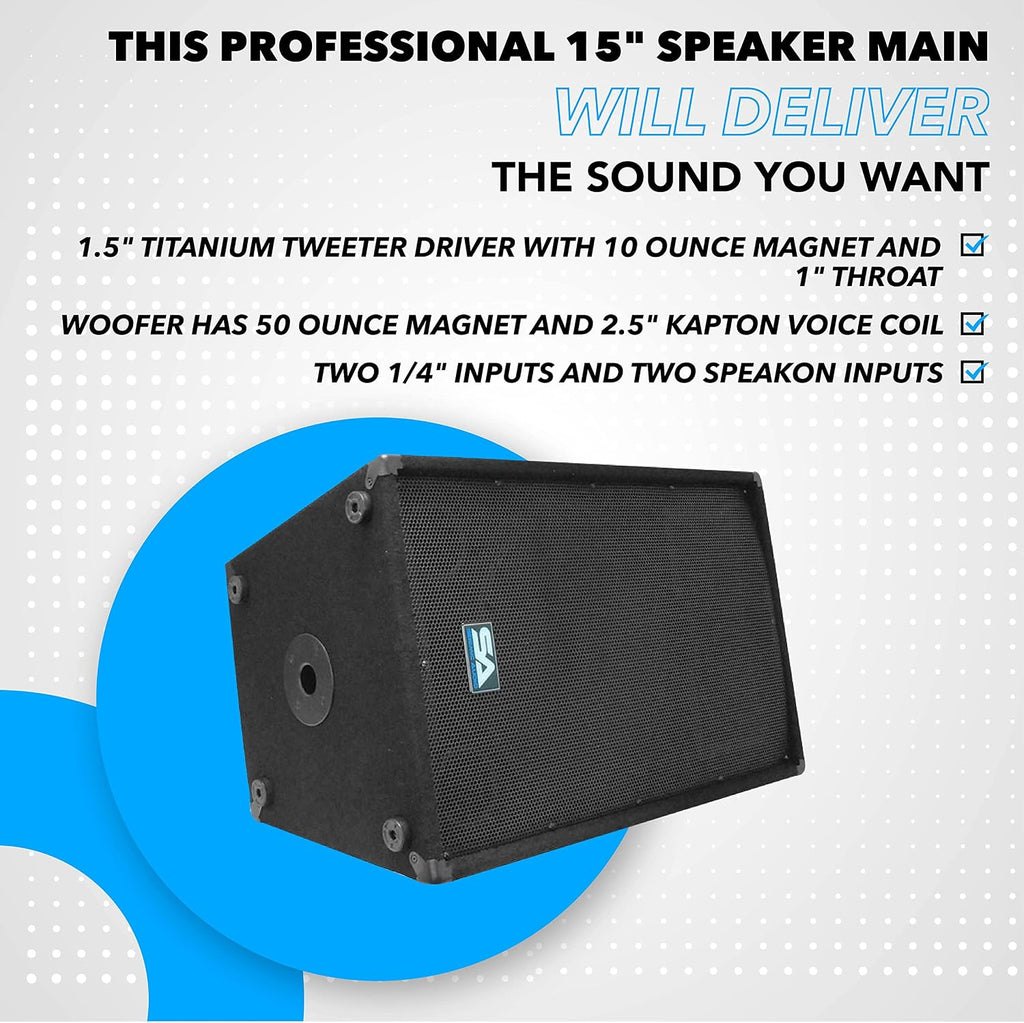 Seismic Audio - 15 Inch PA DJ Speaker 350 Watts PRO Audio - Mains, Monitors, Bands, Karaoke, Churches, Weddings