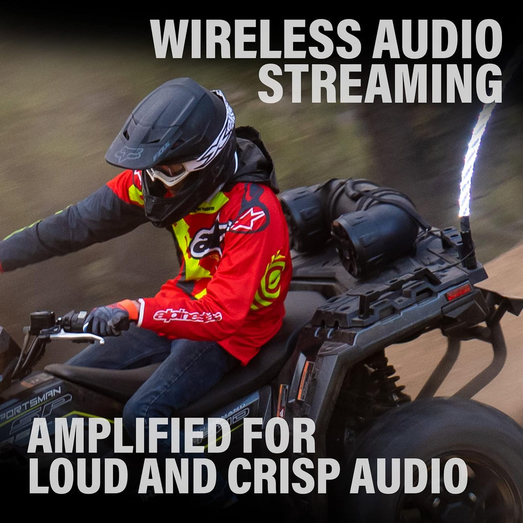 BOSS Audio Systems UTV4BRGB ATV Sound System - 4 Inch Speakers, Tweeters, IPX5 Weatherproof, Bluetooth, Built-in Amplifier, Multi-Color Illumination
