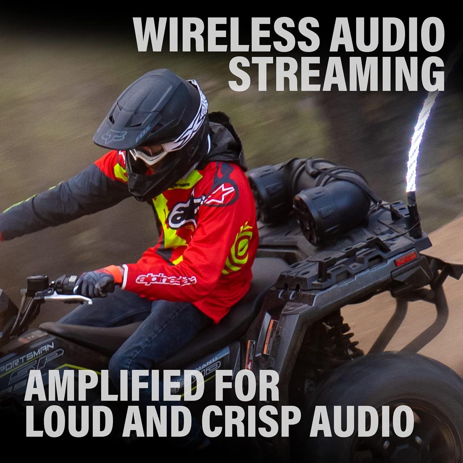 BOSS Audio Systems UTV4BRGB ATV Sound System - 4 Inch Speakers, Tweeters, IPX5 Weatherproof, Bluetooth, Built-in Amplifier, Multi-Color Illumination
