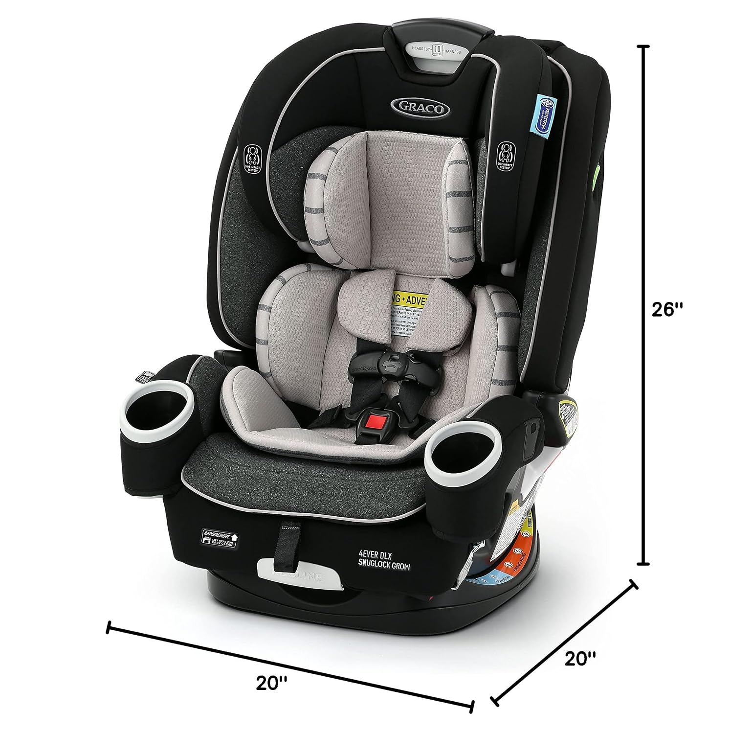 Graco 4Ever DLX SnugLock 4 in 1 Car Seat | Infant to Toddler Car Seat, Featuring Easy-Install SnugLock Technology, Leila