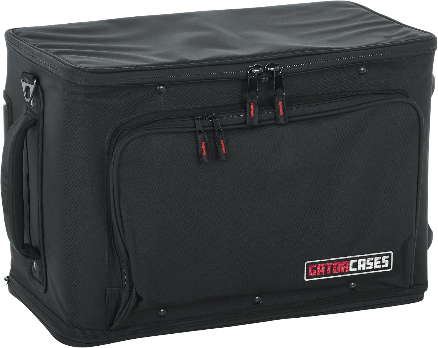 Gator Cases Lightweight Rack Bag with Removable Shoulder Strap, Pull handle, and Wheels, 4U Rack - 12.5' Rackable Depth (GR-RACKBAG-4UW)