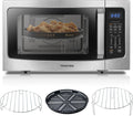 Toshiba Air Fryer Combo 4-in-1 Countertop Microwave Oven, Smart Sensor, Convection, Mute Function, Position Memory 13.6' Turntable, 1.5 Cu Ft, 1000W, Silver, ML-EC42P(SS)
