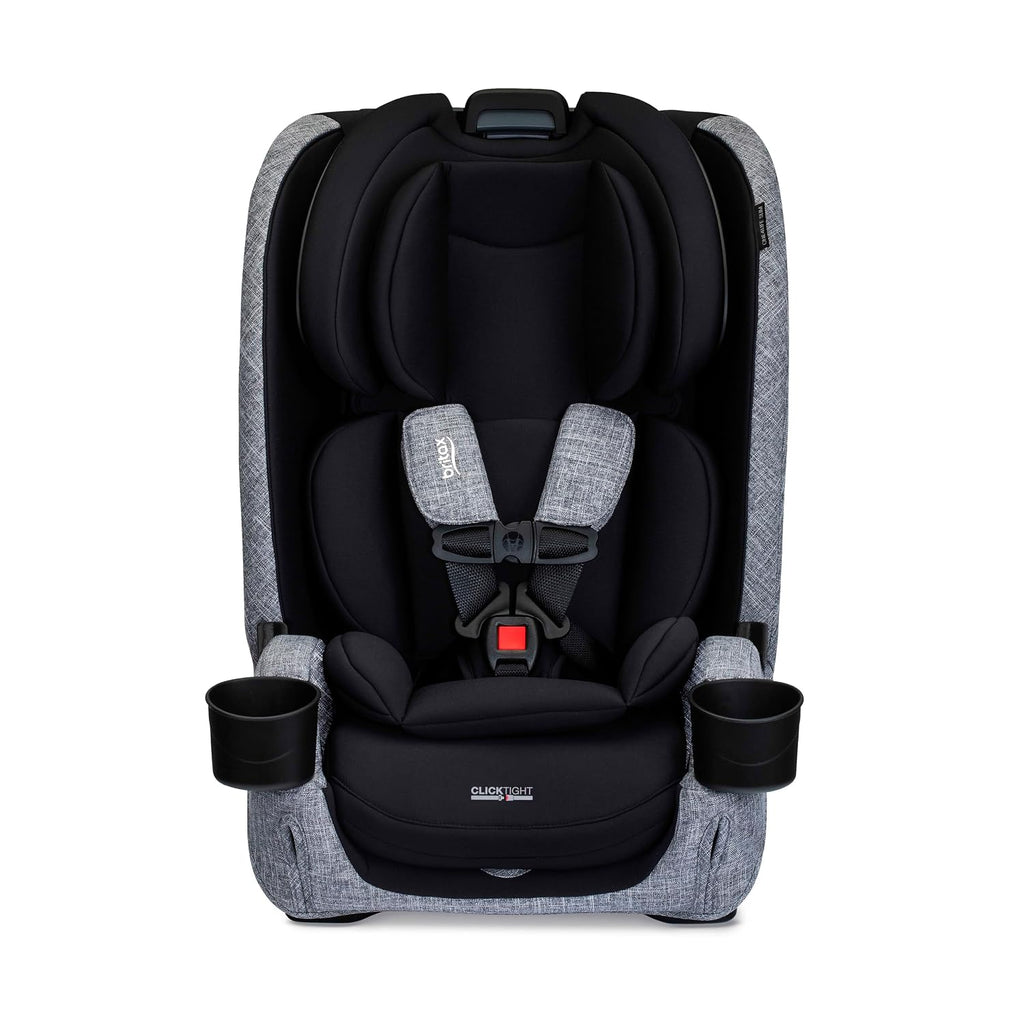 Britax One4Life Slim All in One Car Seat, Up to 10 Years of Use with Rear Facing, Forward Facing, & Booster Modes, 17.5' Slim Car Seat Design, ClickTight Installation & SafeWash Fabrics — Raven Black