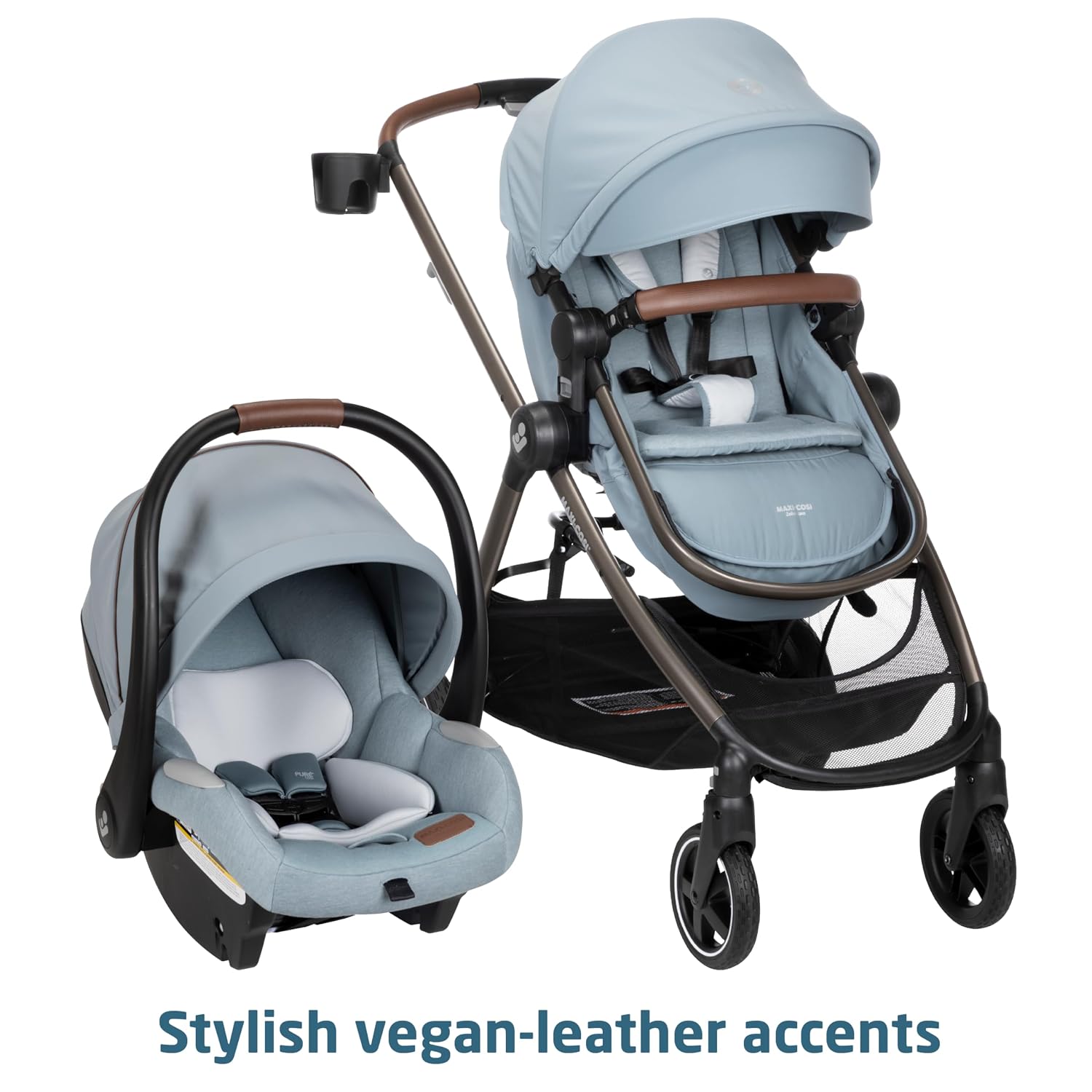 Maxi-Cosi Zelia™ Luxe 5-in-1 Modular - Baby Travel System Car Seat and Stroller, Infant Car Seat and Stroller Combo, Baby Car Seat and Stroller Combo in New Hope Grey