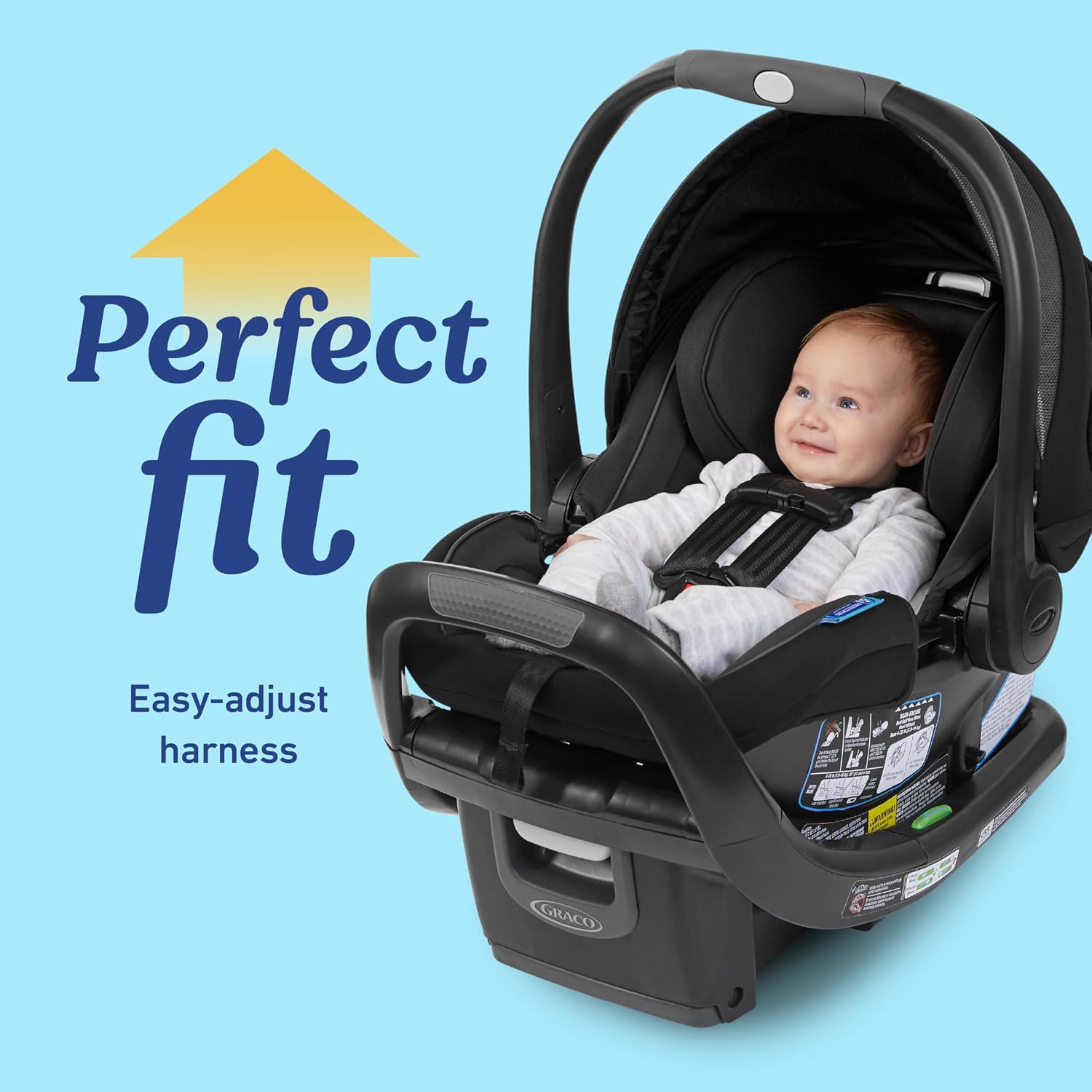 Graco® SnugRide SnugFit DLX Infant Car Seat, Baby Car Seat with Anti Rebound Bar for Extra Safety, SnugLock Easy Install Carseat, Baby Registry Must Have, Gift for New Parents, Maison
