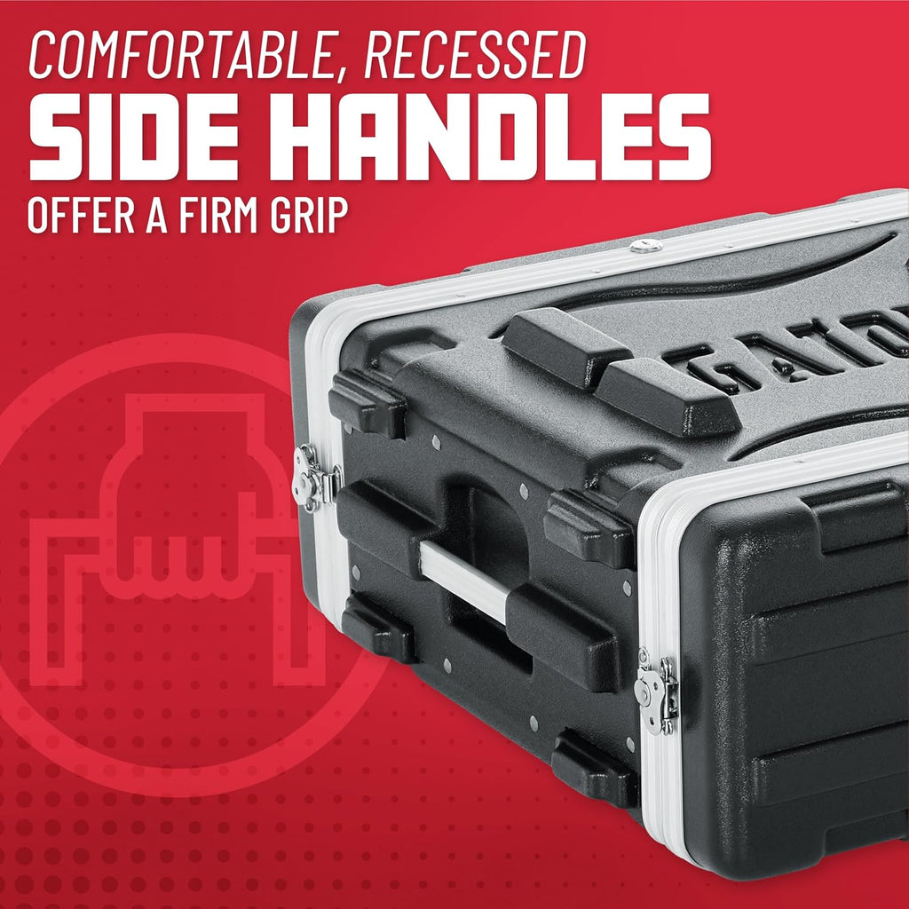 Gator Cases Lightweight Molded 4U Rack Case with Heavy Duty Latches, Standard 19.25' Depth, (GR-4L)