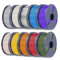 PETG Filament 1.75mm, Ultra Tough, Heat Optimized, Odorless, 10kg(22lbs) SUNLU PETG 3D Printer Filament, BoneWhite+SpaceGrey+Clear+Red+Cyan+Yellow+Orange+Purple+Green+Beige