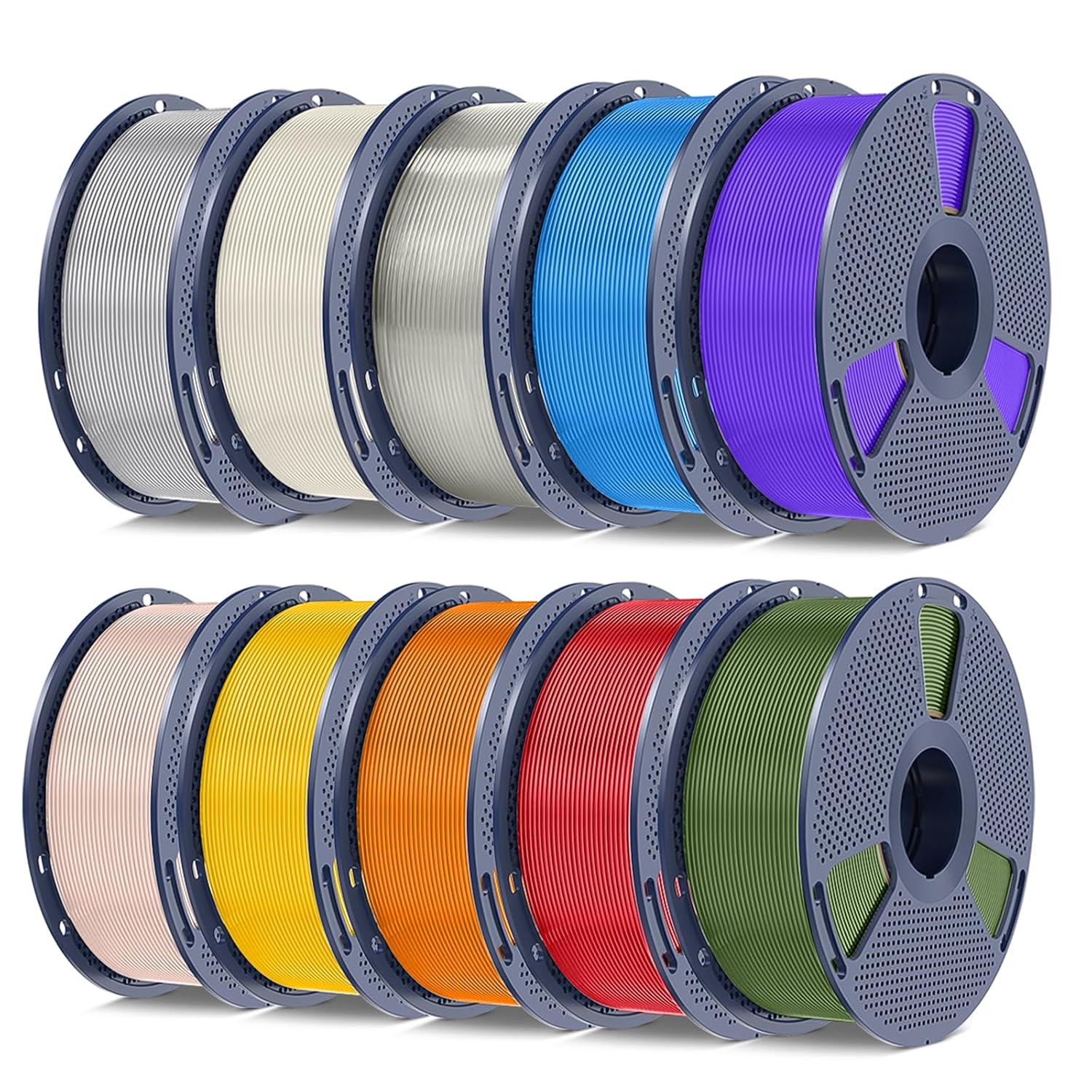 PETG Filament 1.75mm, Ultra Tough, Heat Optimized, Odorless, 10kg(22lbs) SUNLU PETG 3D Printer Filament, BoneWhite+SpaceGrey+Clear+Red+Cyan+Yellow+Orange+Purple+Green+Beige