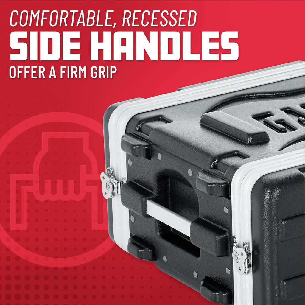Gator Cases Lightweight Molded 4U Rack Case with Heavy Duty Latches, Shallow 14.25' Depth (GR-4S)