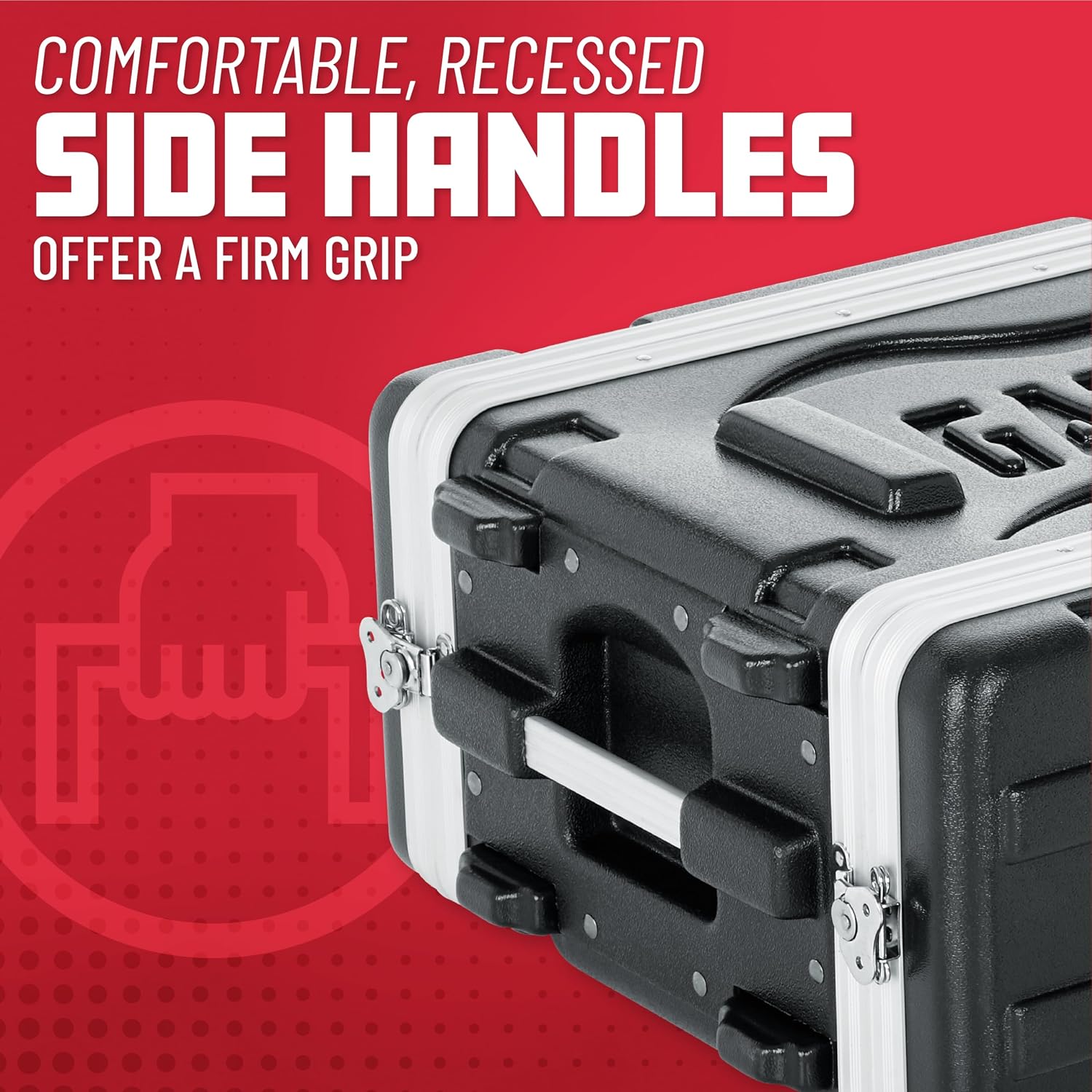 Gator Cases Lightweight Molded 4U Rack Case with Heavy Duty Latches, Shallow 14.25' Depth (GR-4S)