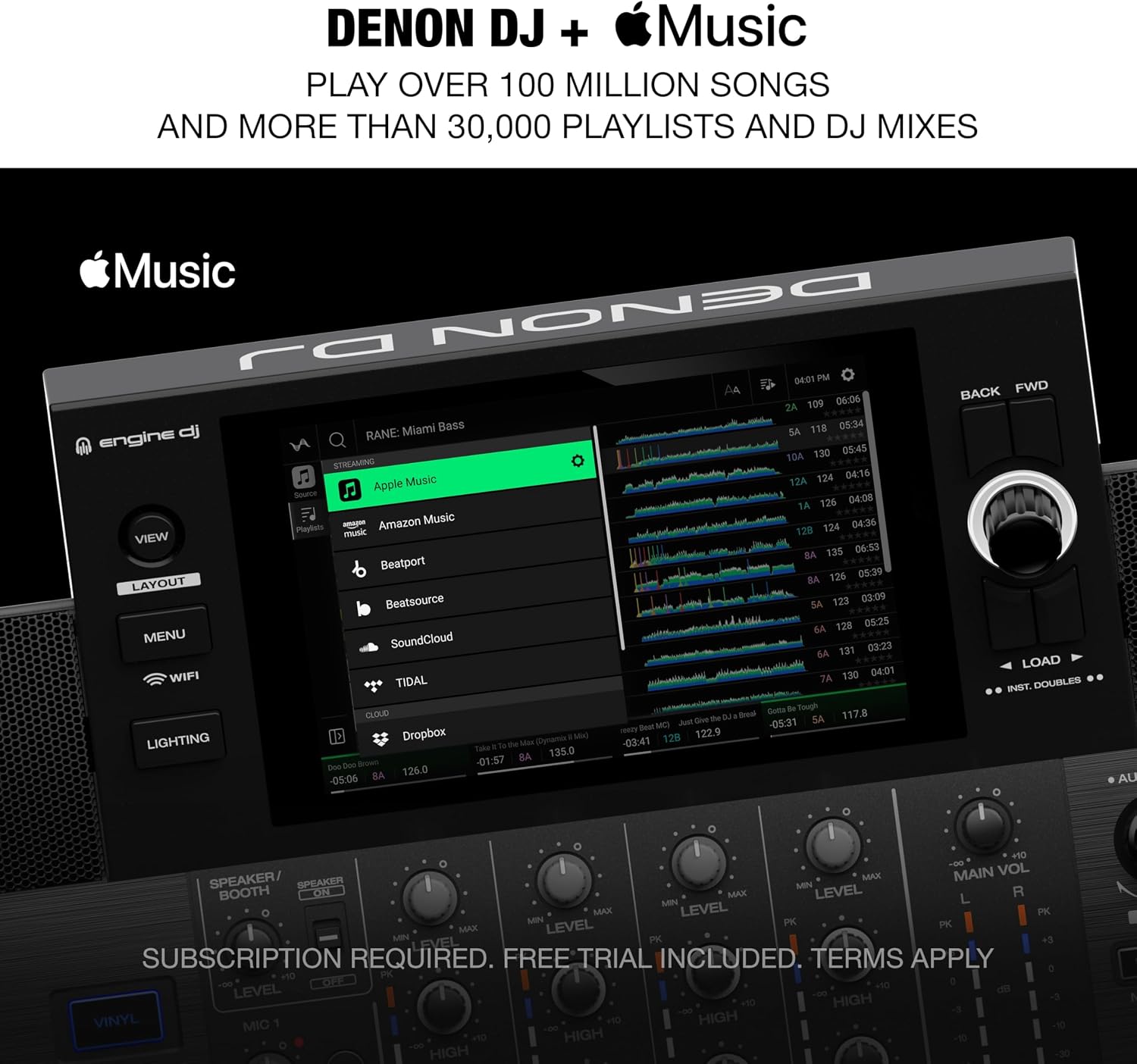 Denon DJ SC LIVE 4 Standalone DJ Controller with Stem Separation on 4-Decks, Wi-Fi Streaming, Build-in Speakers, Serato DJ and Virtual DJ Compatible