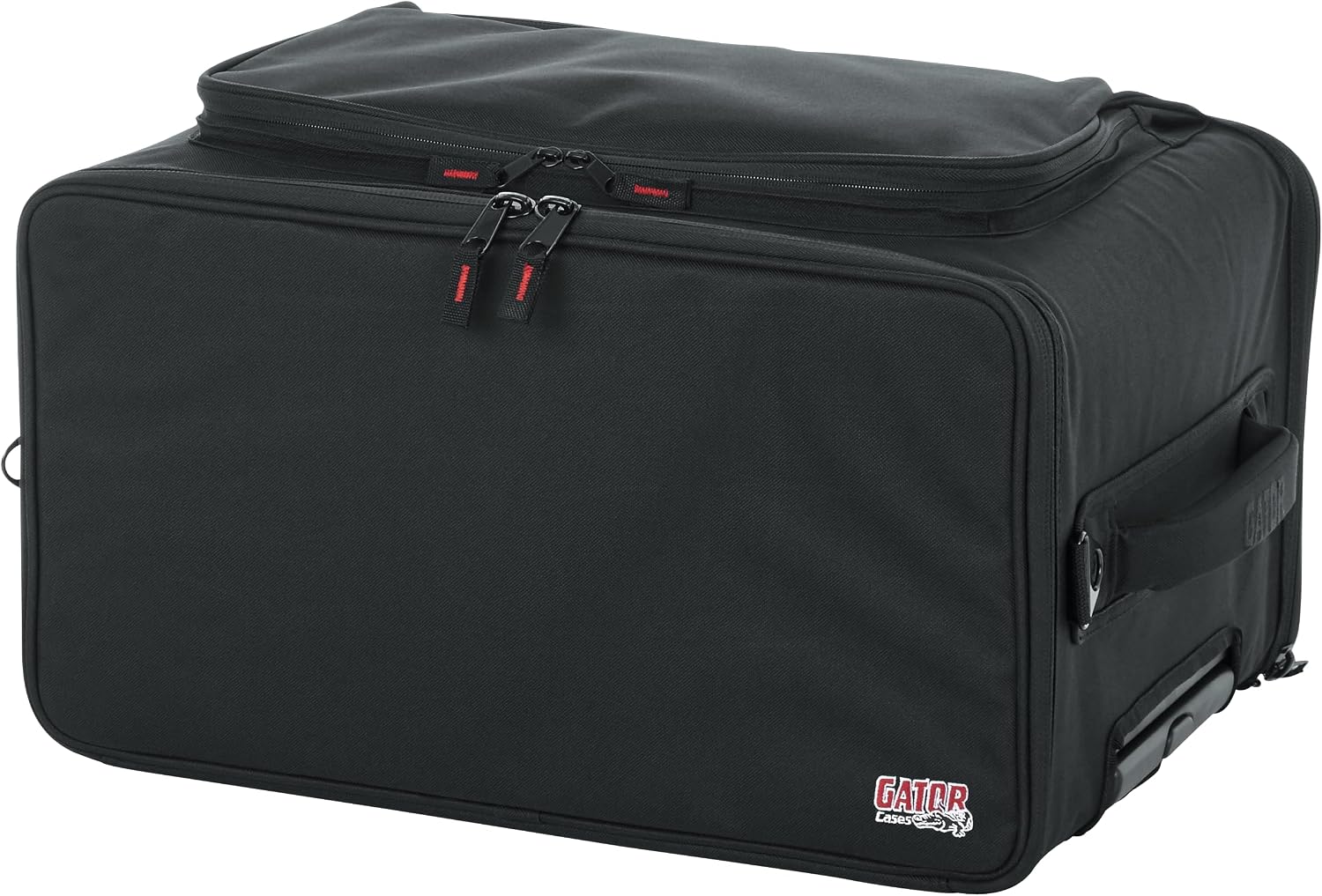 Gator Cases Lightweight Rack Bag with Removable Shoulder Strap, Pull handle, and Wheels, 4U Rack - 12.5' Rackable Depth (GR-RACKBAG-4UW)