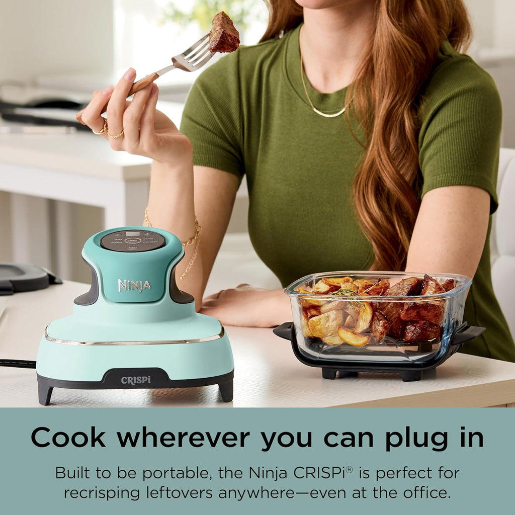 Ninja Crispi 4-in-1 Glass Air Fryer | 450°F | Non-Toxic | 4QT & 6-Cup Glass Containers w/Lids | Microwave, Freezer, Dishwasher Safe | Max Crisp, Air Fry, Bake, Recrisp | Mint | FN101MT