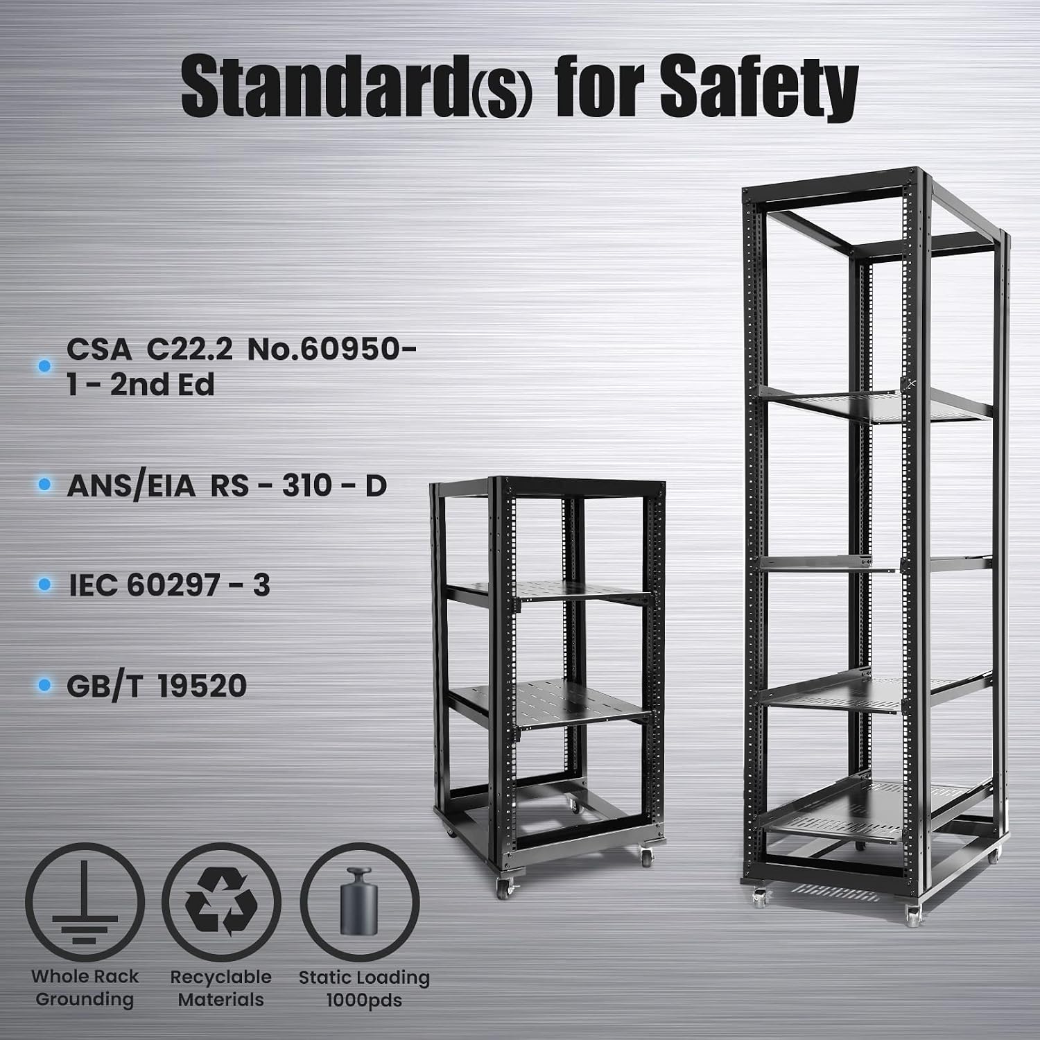 Server Rack Open Frame Rack 4 Post 19 inch Adjustable Server/Audio Rack Cold Rolled Steel(27U,24Depth)