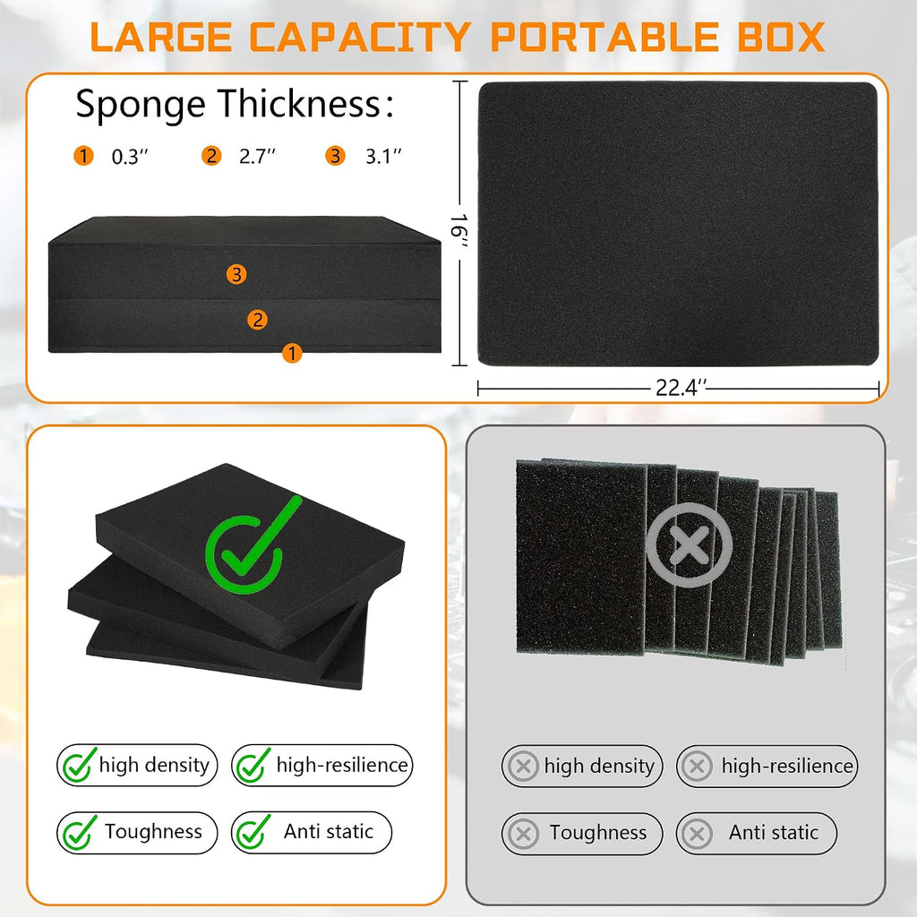 23 Inch Aluminum Carrying Case 23 X 16.5 X 8.6 Inch Ideal for Microphone & Camera Gear Transportation, DJ Mixer Case with Customizable Pre-Diced Foam, Black