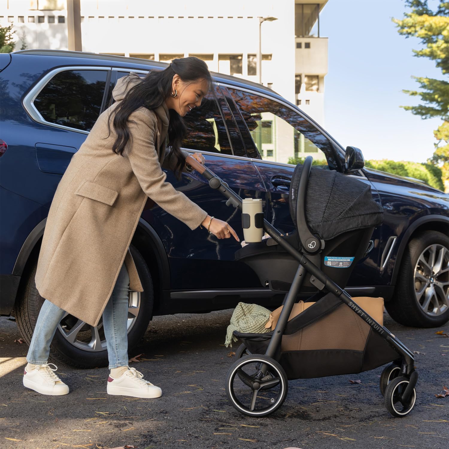 Evenflo Shyft Intuiti Travel System with Revolve180 LiteMax™ NXT Rotating Rear-Facing Lightweight Preemie and Infant Car Seat 3-30 lbs. (Amaranth Pink)