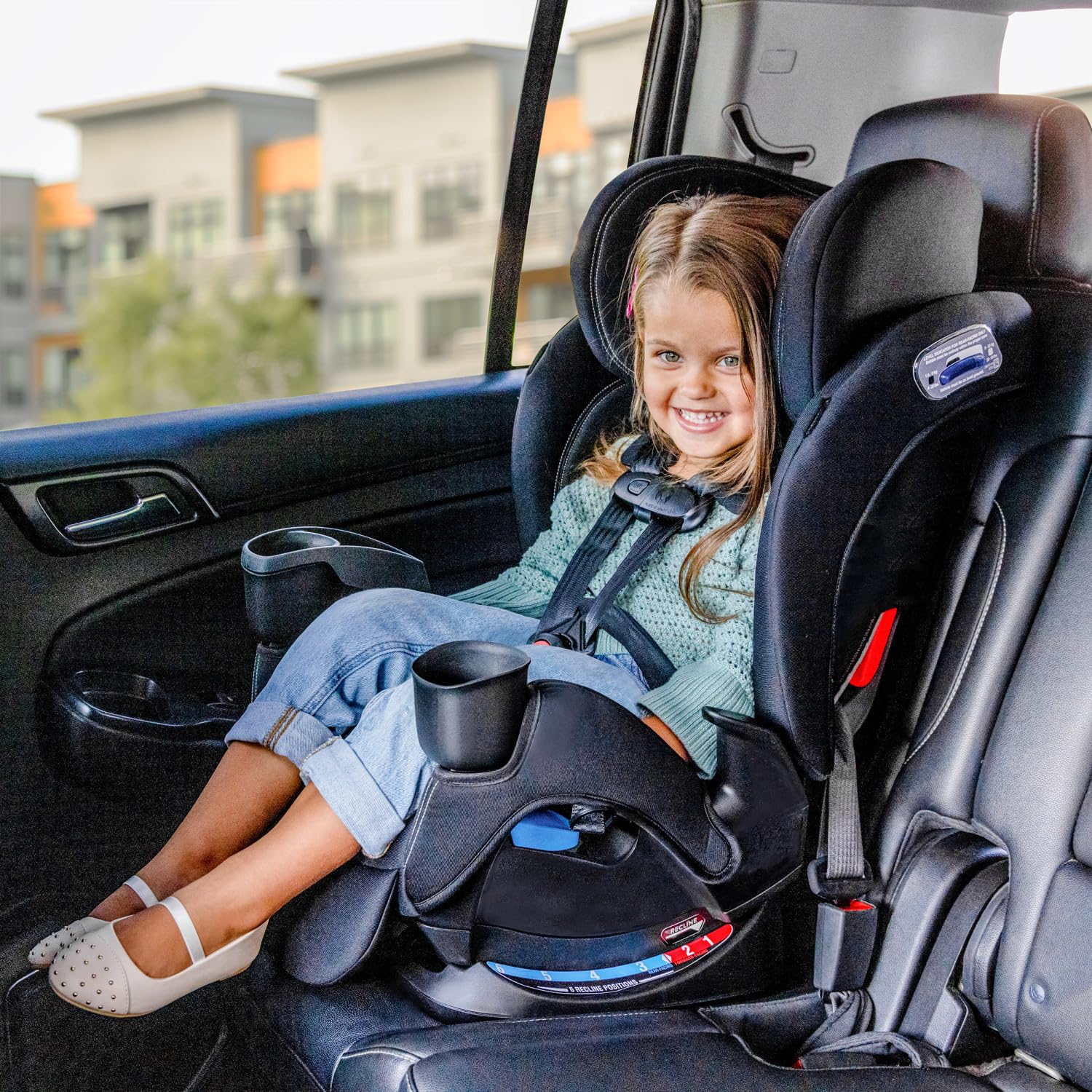 Evenflo All4Stages Slim Plus Canopy 4-in-1 Convertible Car Seat (Bodie Gray)