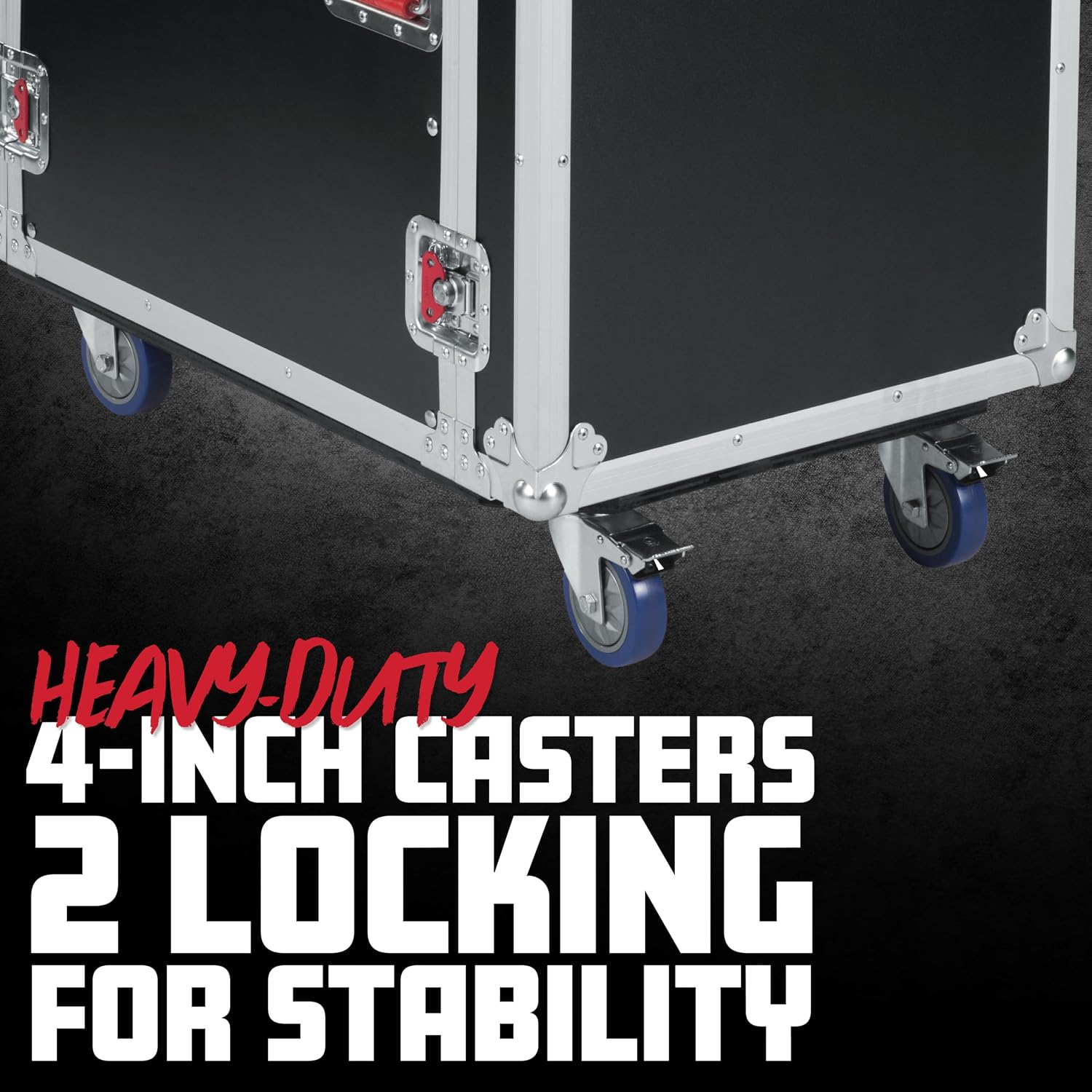 Gator Cases G-TOUR Series Deep Audio Road Rack with Heavy-Duty Casters and Tour Grade Hardware, 24' Rackable Depth, 16U (G-TOUR 16U CAST)