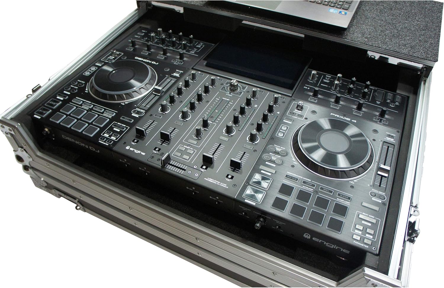 Harmony Audio HCMCX9000LT Flight Glide Laptop Stand DJ Custom Case Compatible with Denon Prime 4
