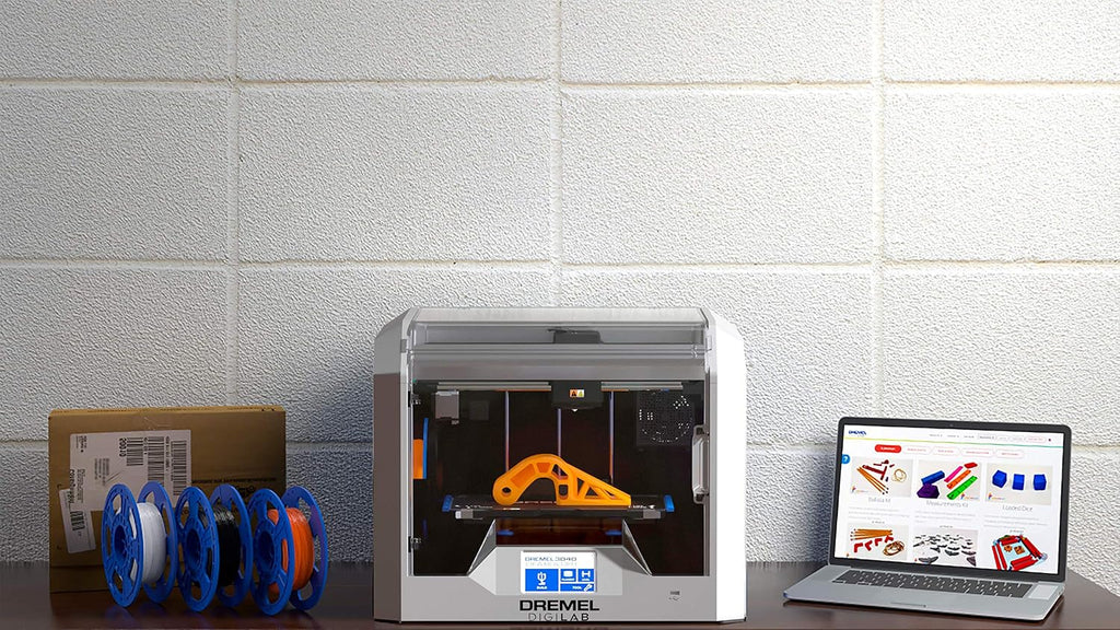 Dremel - 3D40-FLX-01 DigiLab 3D40 Flex 3D Printer with Filament, Flexible Build Plate, Fully Enclosed Housing, Automated 9-Point Leveling, PC & MAC OS, Chromebook, iPad Compatible, Network-Friendly
