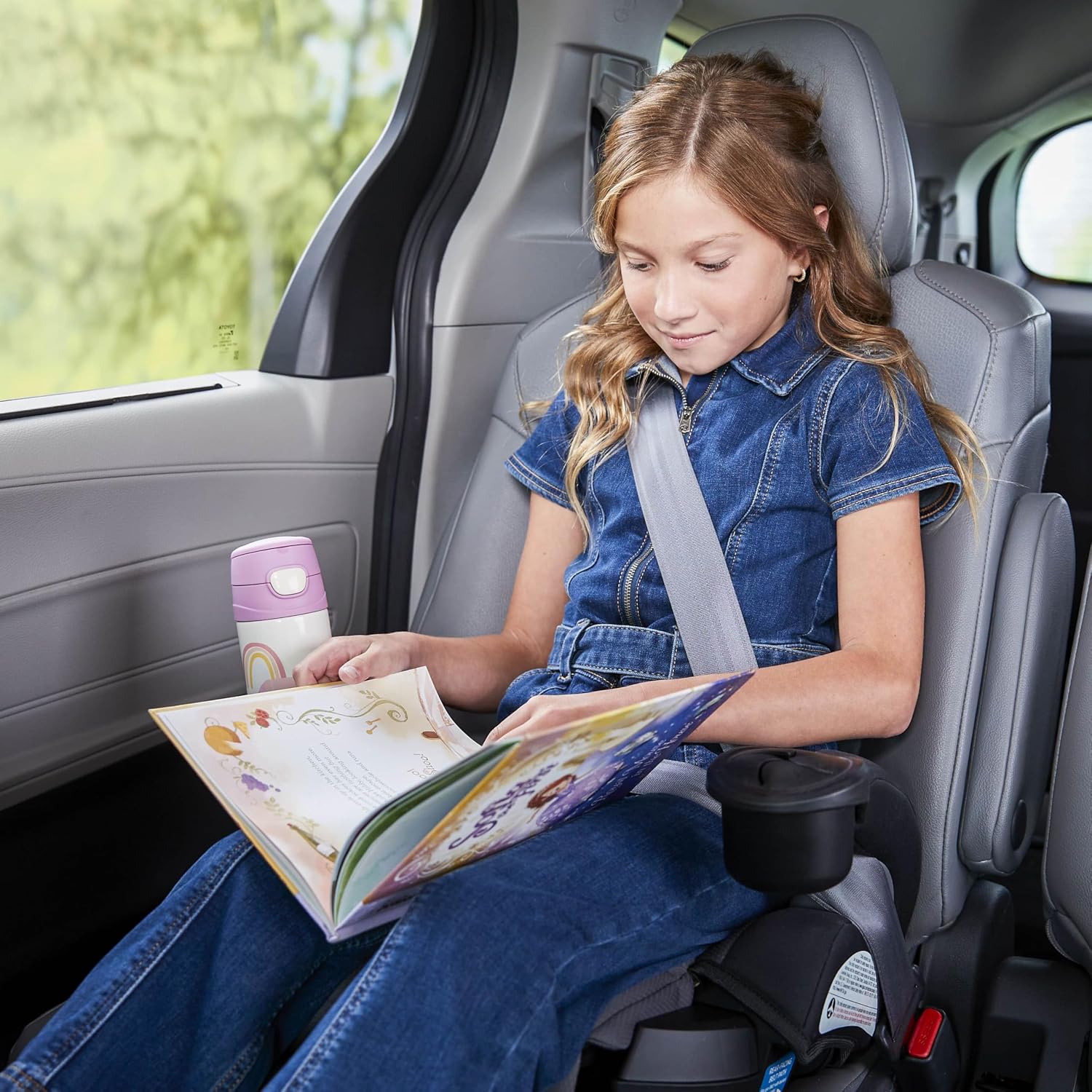 Safety 1st EverSlim 4-in-1 Convertible Car Seat, SecureTech Chest Clip, Ultra-Slim, 4-Mode Infant to Booster, Baby Car Seat, Fits 5-100 lbs, Memory Foam, Fiddlehead