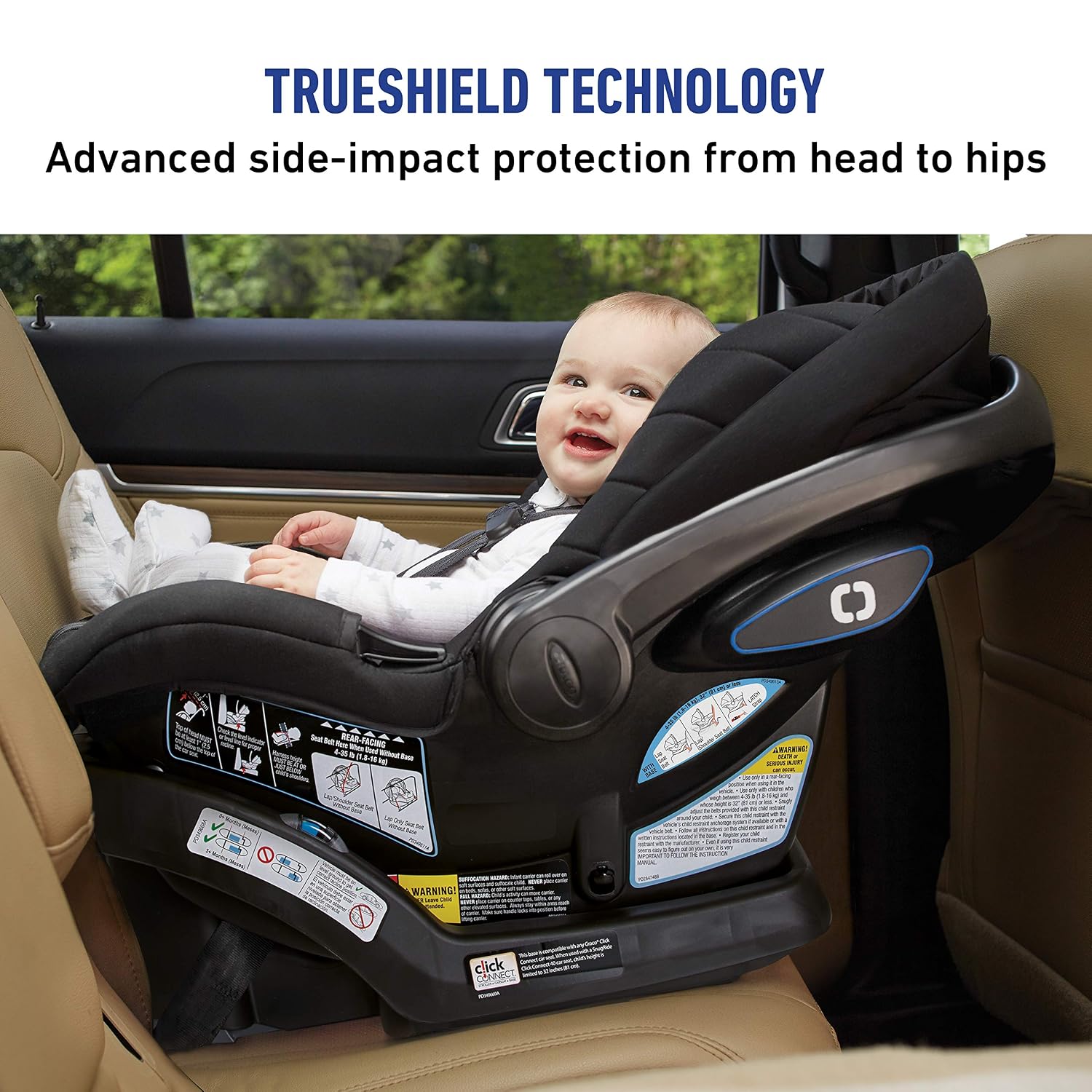 Graco SnugRide SnugLock LX Infant Car Seat, Rear Facing Baby Car Seat featuring TrueShield Technology, Baby Registry Must Have, Great Gift for New Parents