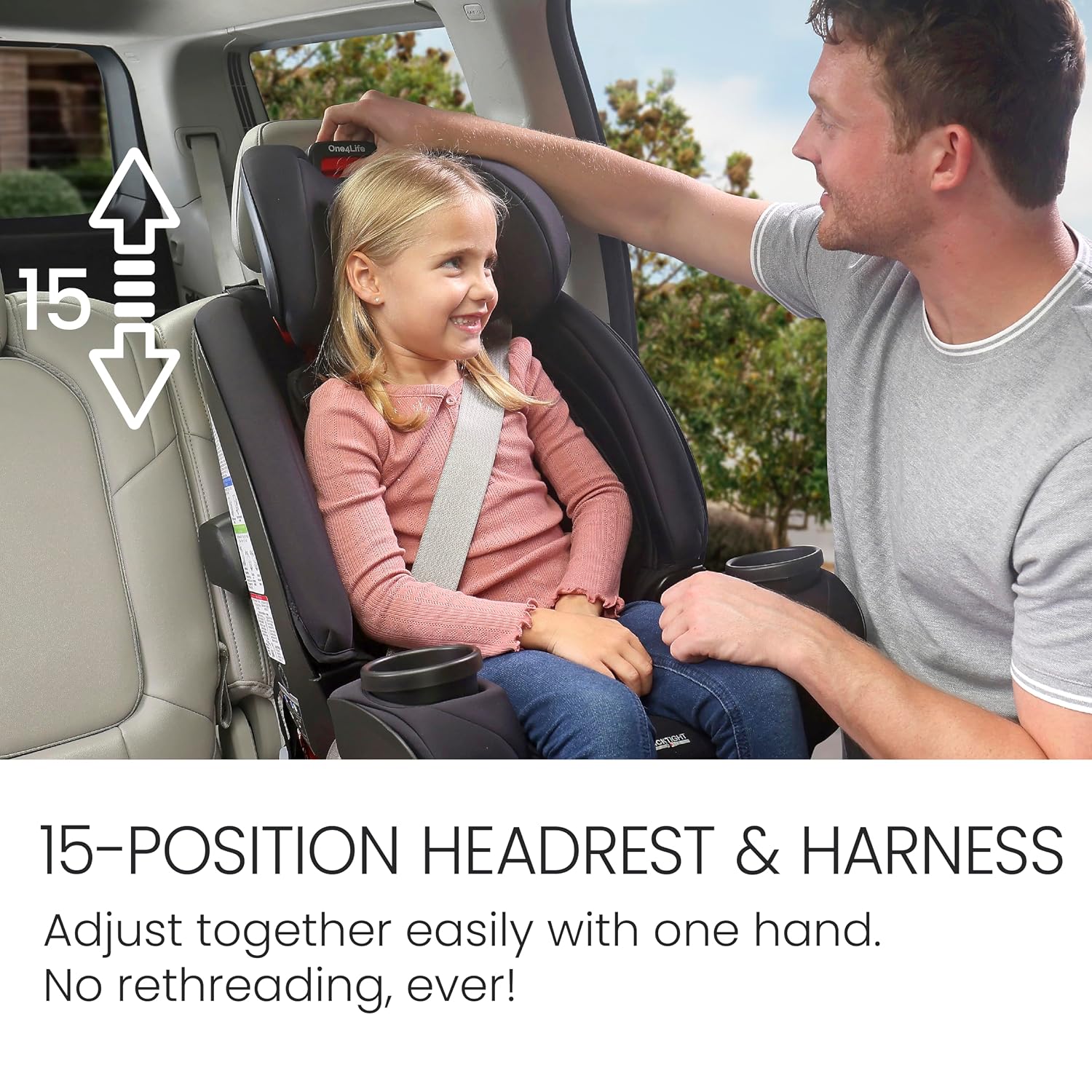 Britax One4Life All-in-One Car Seat, Up to 10 Years of Use, Rear Facing, Forward Facing, & Booster Modes, Extended Rear-Facing, ClickTight Installation & Breathable SafeWash Fabrics — Teak