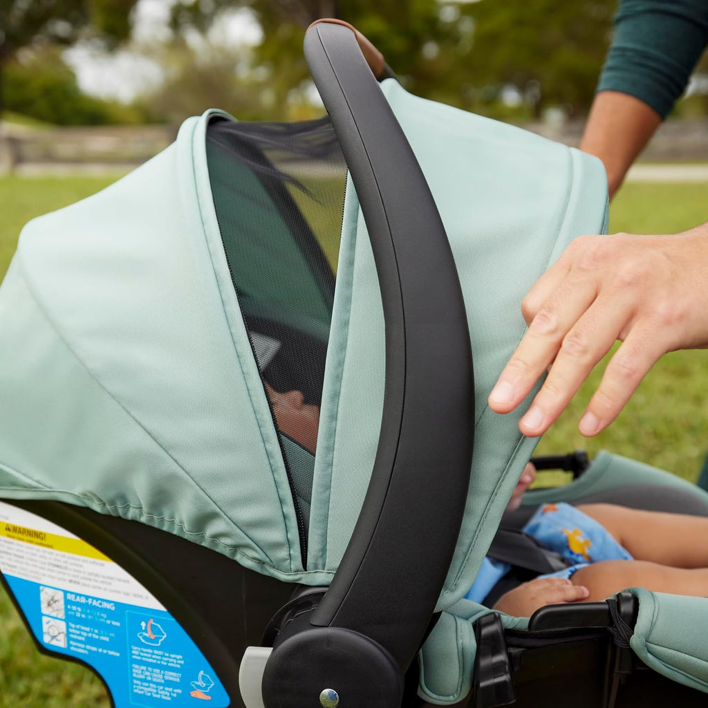 Safety 1st® onBoard™ Slide DLX Infant Car Seat w/SafetySlide™ Base, Easy-Install Rigid Latch, Lightweight Rear-Facing Seat, Newborn Carrier, Extra-Large Canopy, Travel System Ready, Dusty Marble
