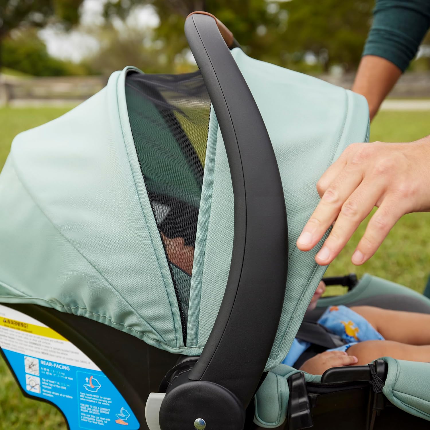 Safety 1st® onBoard™ Slide DLX Infant Car Seat w/SafetySlide™ Base, Easy-Install Rigid Latch, Lightweight Rear-Facing Seat, Newborn Carrier, Extra-Large Canopy, Travel System Ready, Dusty Marble
