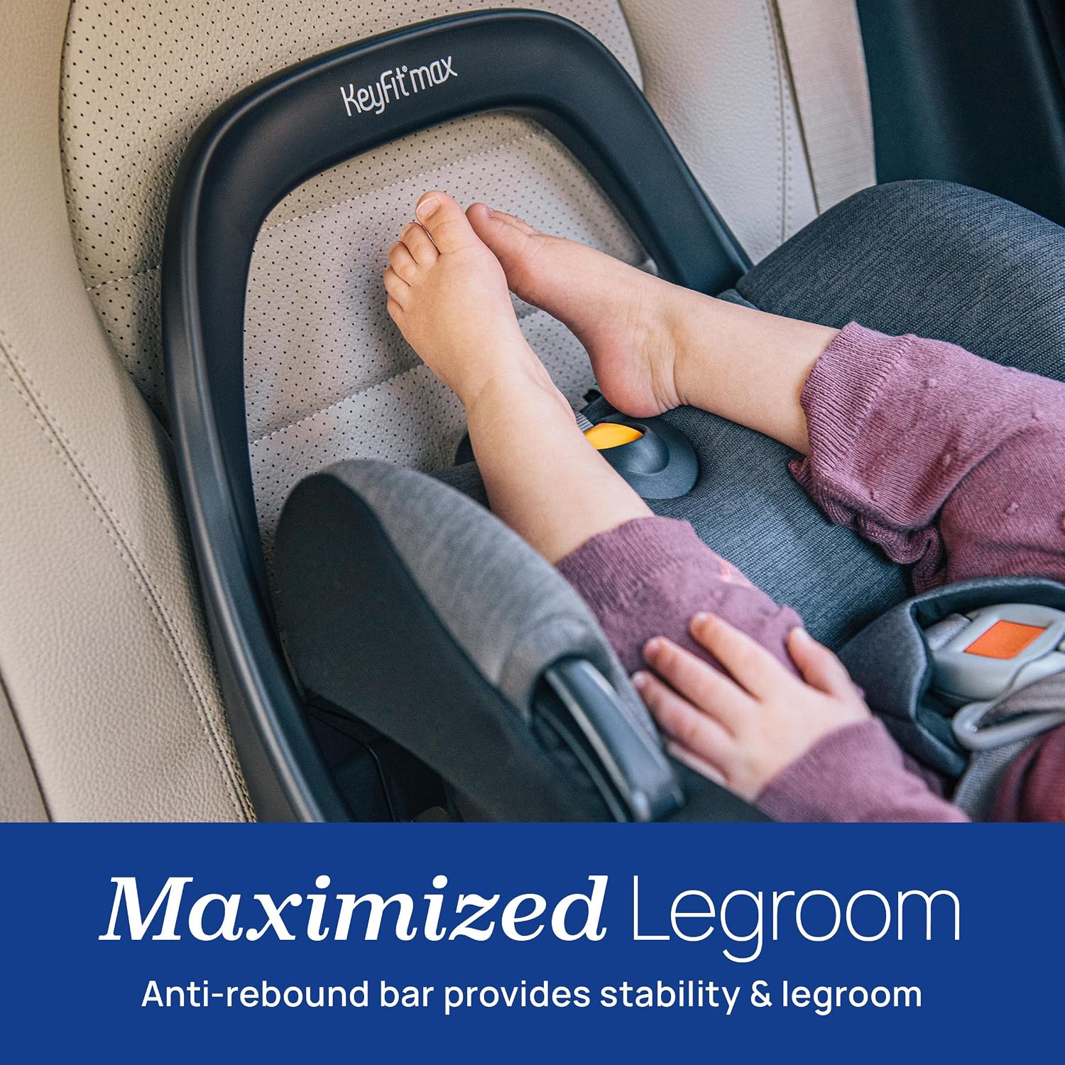 Chicco KeyFit Max ClearTex Infant Car Seat and Base, Rear-Facing Seat for Infants 4-30 lbs., Infant Head and Body Support, Compatible with Chicco Strollers, Baby Travel Gear, Legend/Black