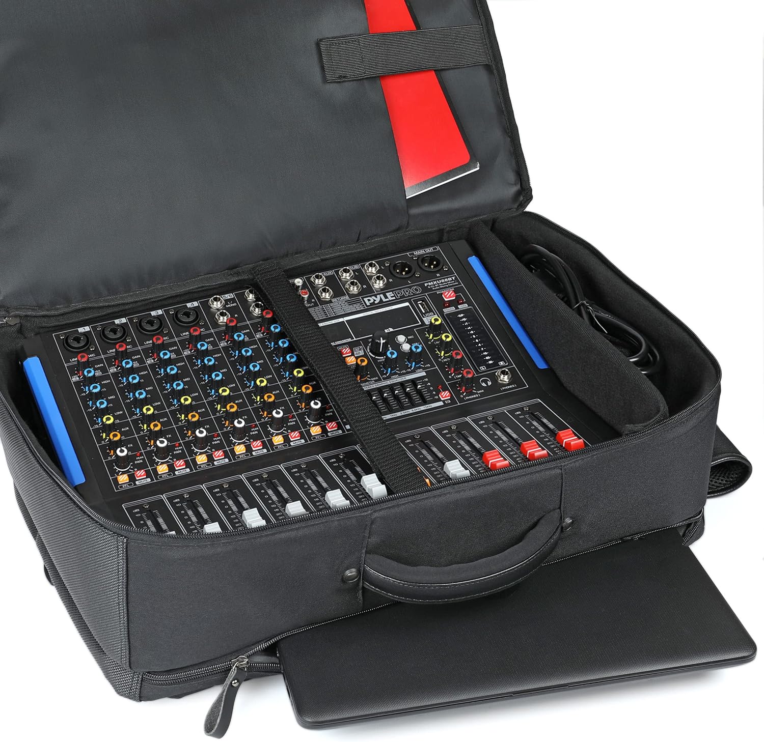 GOgroove Audio Mixer Case - Compatible with Pyle 8-Channel, Yamaha MG12XU & More - Customizable Interior, Scratch Resistant, Carry-On Compliant