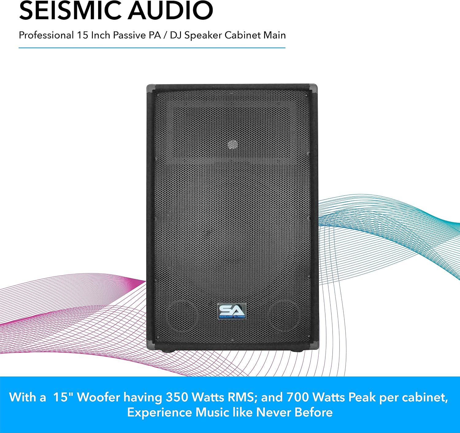 Seismic Audio - 15 Inch PA DJ Speaker 350 Watts PRO Audio - Mains, Monitors, Bands, Karaoke, Churches, Weddings